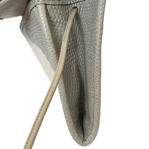 Carlos Falchi Vintage Snakeskin Reptile Gray Leather Clutch Purse Shoulder Bag Multiple