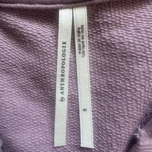 Anthropologie  Top Eyelet Sweatshirt Sweater 100% Cotton Lavender Purple Sz S
