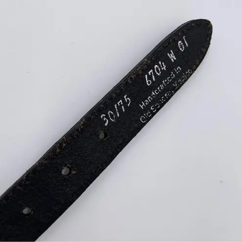 Vintage Black Leather Wolf Concho Belt Hand Crafted Mexico Western Southwestern