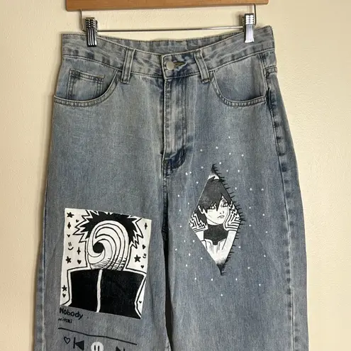 Naruto sasuke kakashi anime custom oversized baggy denim jeans size 29