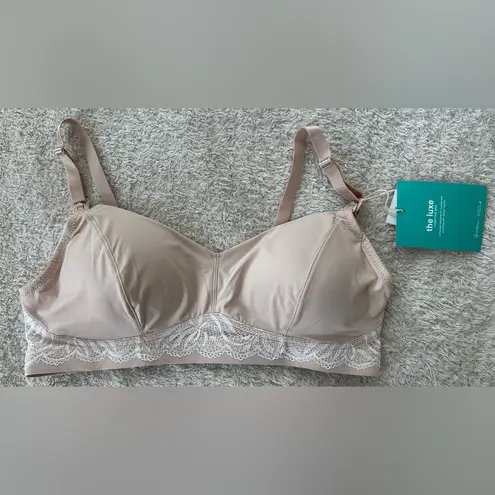NWT Willow luxe pumping bra in champagne nude size Large
