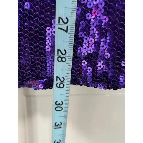 Scoop Purple Sequins Lined Pencil Skirt Size XS Side Zip Back Slit NWT