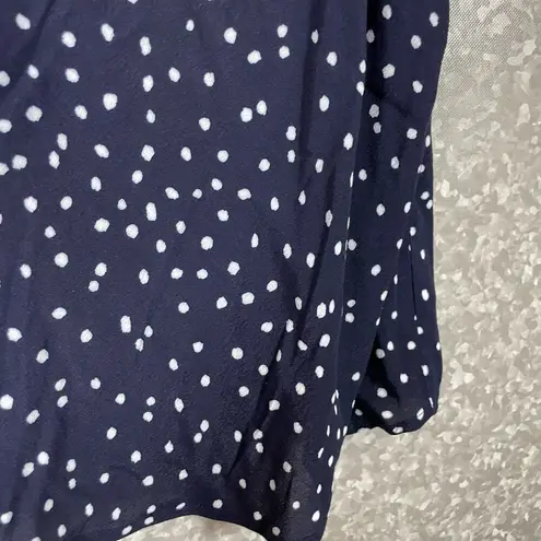 Elodie Women's Navy Blue Polka Dot Sleeveless Blouse - Size XL - Preppy Academia