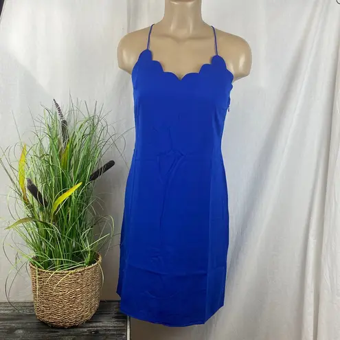 J.Crew  Cobalt Blue Scallop Trim Sleeveless Sun Dress NEW 0