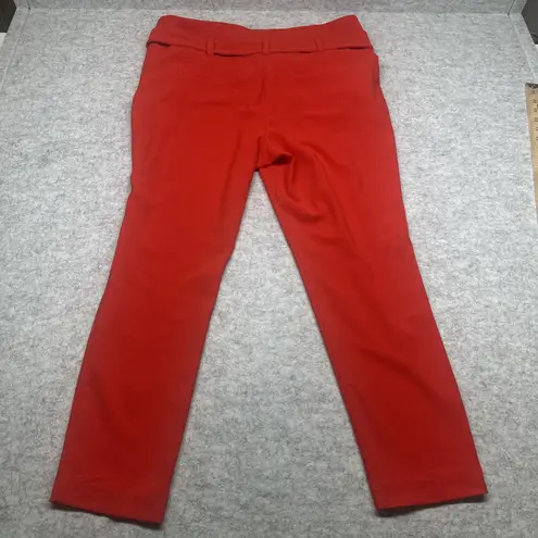 Avenue 7th New York And Company Women's Pant 14 Red W/Belt Straight Leg Polyster
