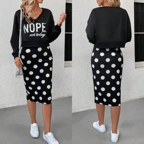 Moa Moa MOA Black and White Polka Dot Skirt