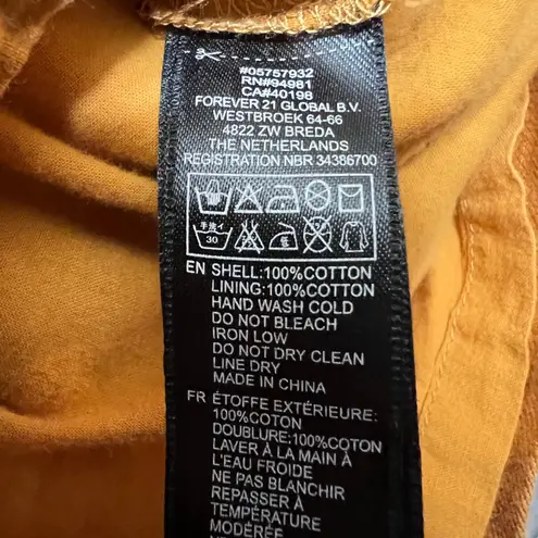 Love 21 Y2K Paper Bag Skirt Mini High Waist Belted Pockets Mustard Yellow XS