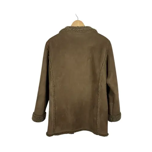 VINTAGE L.L. Bean Women’s Suede Sherpa Lined Long Coat Brown Size M Size M