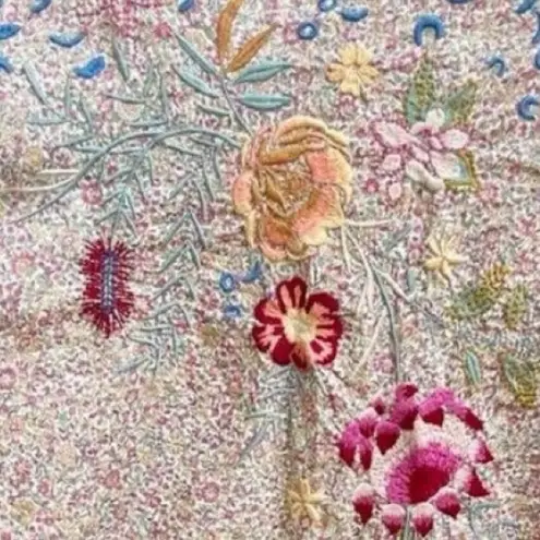 Johnny Was heavily embroidered Indalo Pintuck Blouse RARE (oversized)