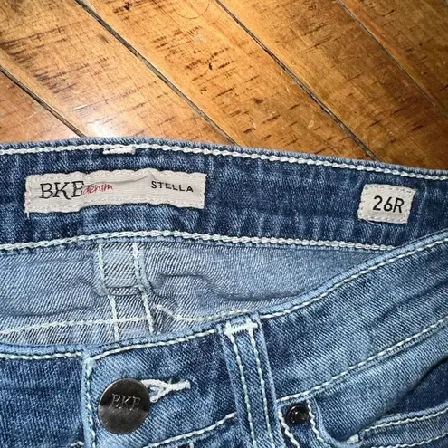 BKE distressed Stella stretch 28x33.5 stretch bootcut jeans