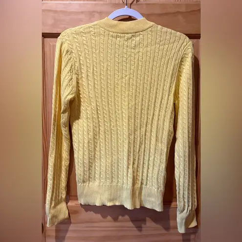 American Living yellow cable-knit pullover Sweater women’s L
