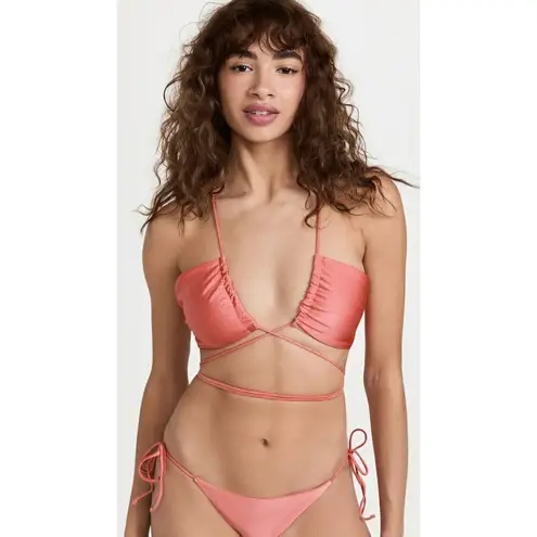 JADE SWIM Livi Bikini Top in Coral Sheen XSmall New Womens Swimsuit Pink Size XS