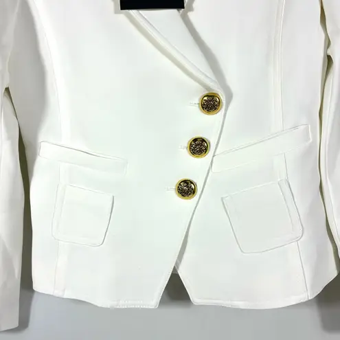 Smythe Wrap Asymmetrical Blazer Jacket White 8 NWT