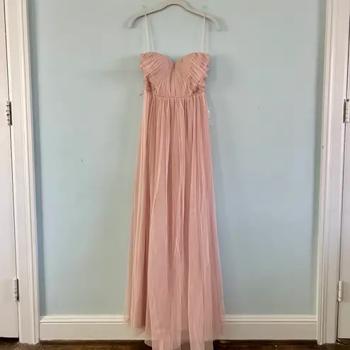 Birdy Grey NWT  Christina Convertible Vintage Blush Pink Tulle Maxi Dress