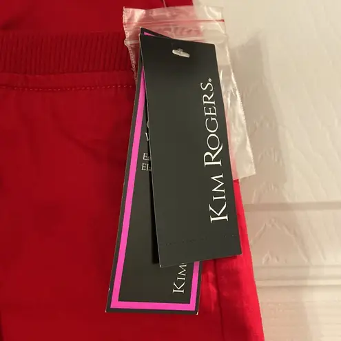 kim rogers  Comfort Waist Crop Pants size 12 brand new color red two front pocket