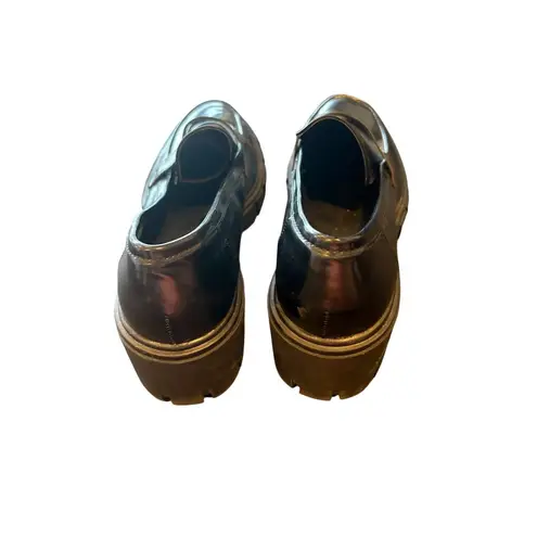 Crown Vintage Women's Black Chunky Platform Penny Loafers Size 10