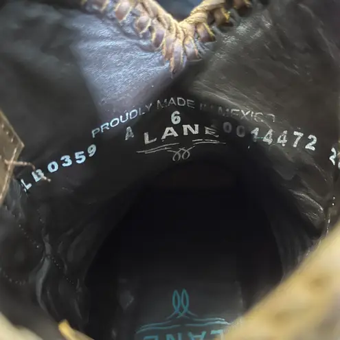 Lane Plain Jane PJ Womens Cowboy Bootie 6 Brown Leather Cowgirl Boots