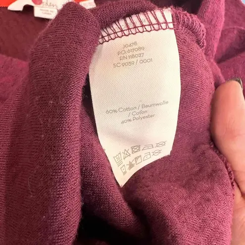 Boden Purple 3/4 Sleeve Shawl Collar Textured Pattern Pullover Sweater Size 4P