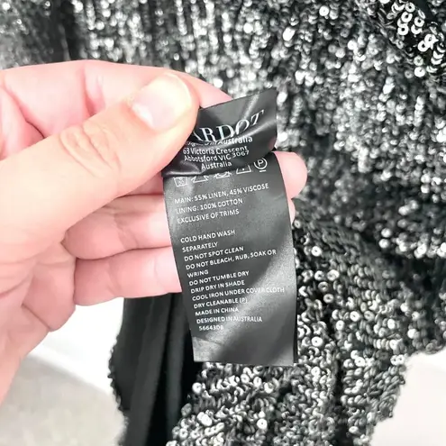 Bardot Sequin Long Sleeve Sparkle Dress Charcoal Sequin Size US 8