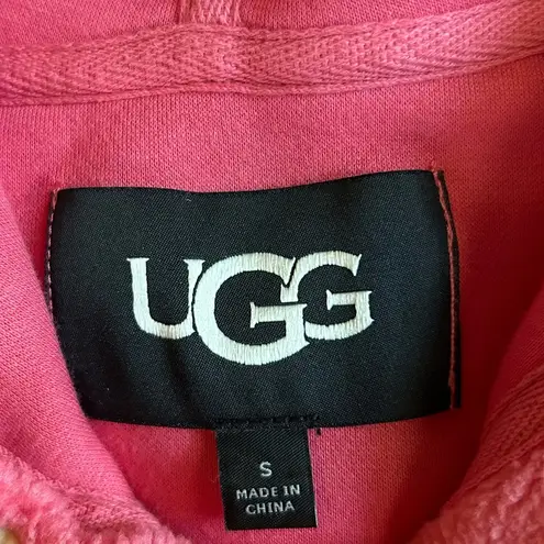 UGG  Pink Myley Sherpa Micro plush fleece hoodie size S w/ front zip pocket