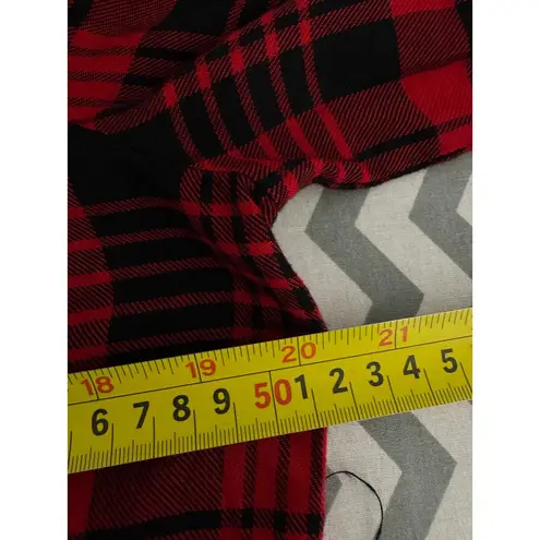 Tobi  Sleeveless Red Black Plaid Tunic Shirt Blouse Size M Button Front