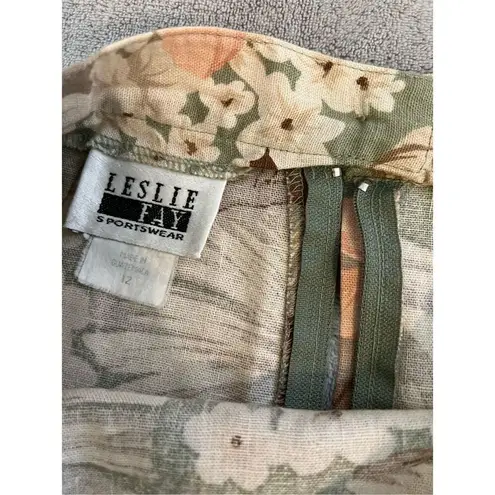 Leslie Fay Women’s Linen Floral Button Down Set Hawaiian Tropical Skirt & Top - Image 9
