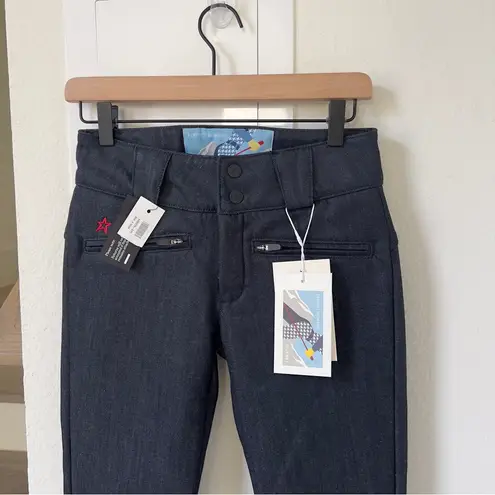 NWT PERFECT MOMENT Embroidered Denim Ski Pants Flawed Zipper Blue Size XS