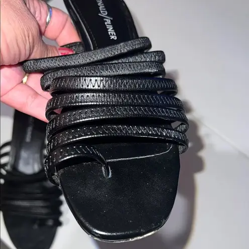 Donald J. Pliner Women's Black Strappy Sandals kitten heel Size 6.5