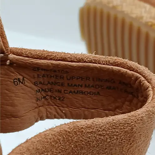 Sofft Cali Wedge Heel Sandals Womens 6M Tan Leather Suede Boho Summer Shoes Size 6