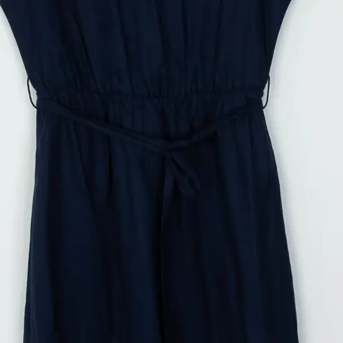 Boden Womens Silk Blend Colorblock Midi Dress Size 6L Navy Belted Casual Work Blue