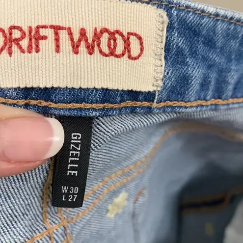 Driftwood Gizelle High Rise Embroidered Dizzy Daisy Distressed Light Wash Jeans