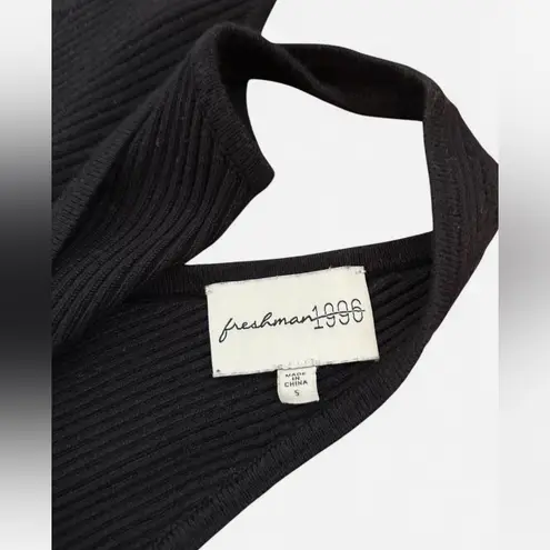 Freshman 1996 Black Ribbed Bodycon Midi Dress — Size S