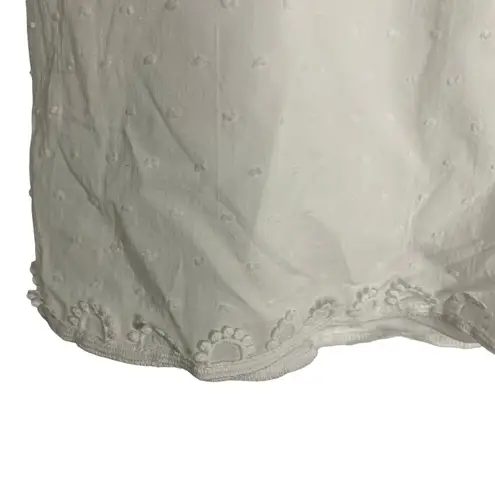 SheIn  High Waisted Shorts L White Swiss Dot Lined Back Zipper Lace Trim