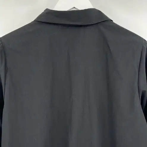 Bob Mackie Wearable Art Black Long Sleeve Button Up Sequin Design Women's Small