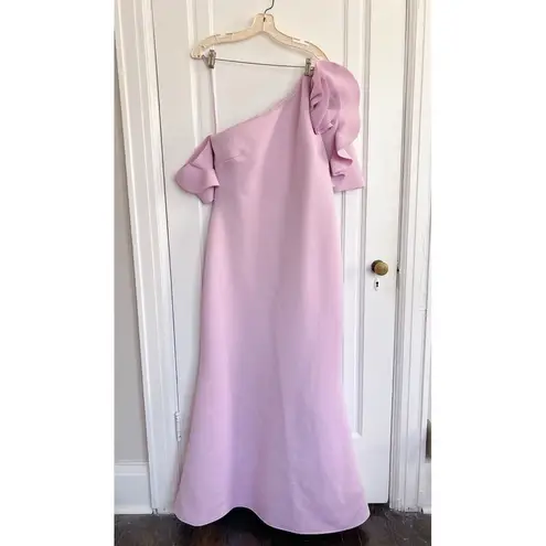 Badgley Mischka • Lilac Asymmetric Floral-Embellished Dress gown scuba mermaid