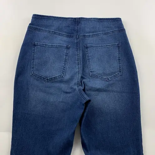 Knox Rose LONG  Dark Wash Stretch Denim High Rise Pull On Flare Jeans M