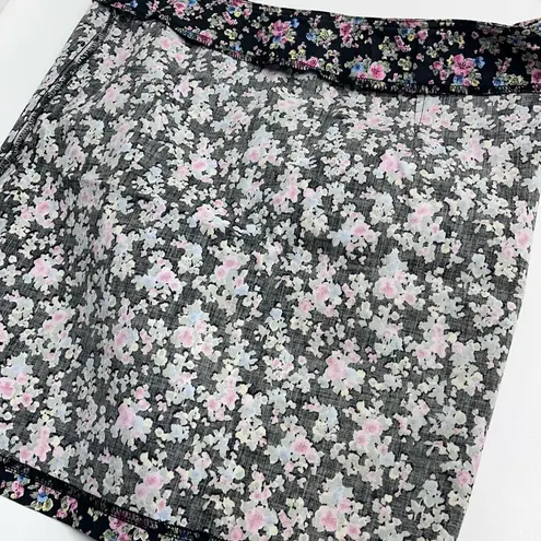 Vintage Blue skirt size 3 dark floral mini skirt black pink blue green yellow
