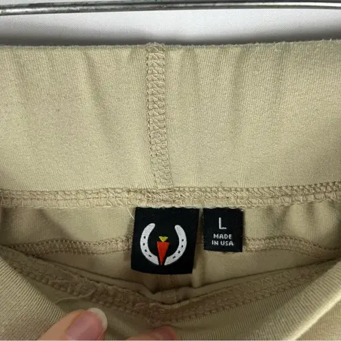 Kerrits Equestrian Performance Suede Patch Knee Beige Khaki Performance Tights L