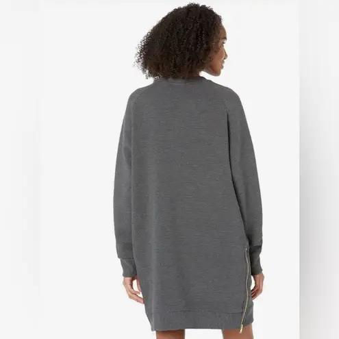 Varley Albret Long Sleeve Side Zipper Mini Dress Charcoal Marl Gray Sz Small