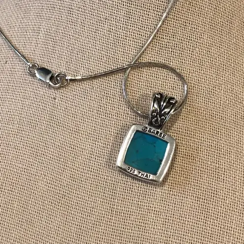 BARSE Turquoise Pendant & Sterling Silver Snake Chain Necklace