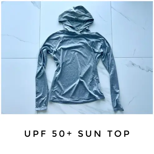 Gray top size Small sun shirt hood UPF 50 grey