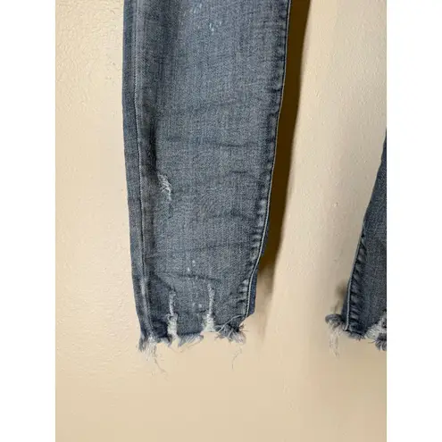 Judy Blue Distressed Skinny Fit Jeans Womens Sz 13/31 Boho Stretchy Button Fly