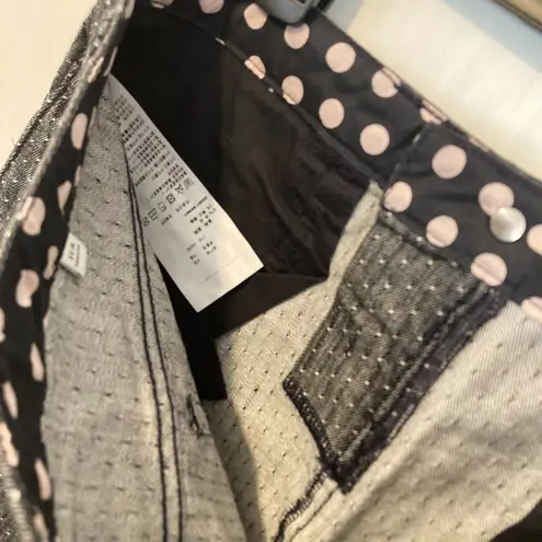 Armani Junior girls size 11a chain embellished blue gray denim mini skirt 26" W