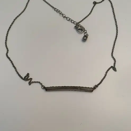 The Bar Silver and rhinestone necklace