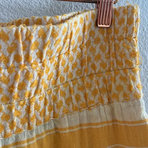 Cecilie Copenhagen Cotton Jacquard Wide Leg Pull on Pants Boho Embroidered Small