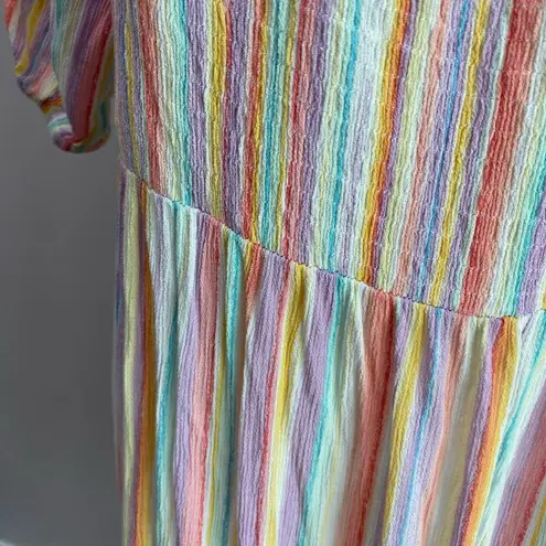 City Chic  Rainbow Summer Smocked Summer Dress L(20)