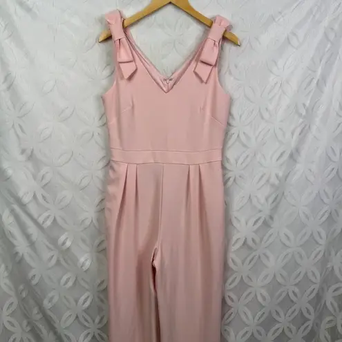 Elle Pink Sleeveless Bow Wide Leg Jumpsuit Size S