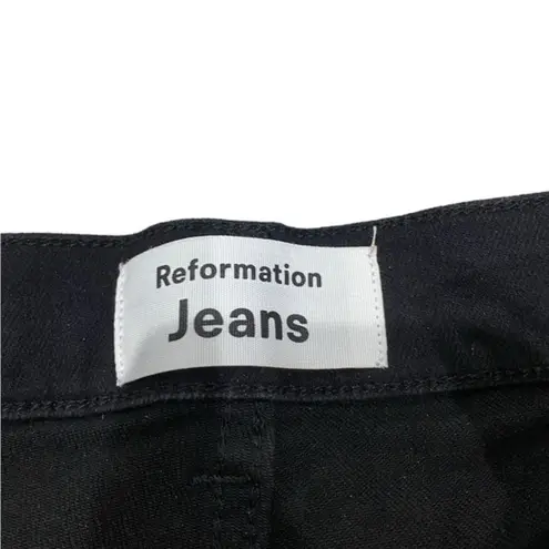 Reformation  Black “high and skinny” Jean in faded black‎ destroyed Size 27