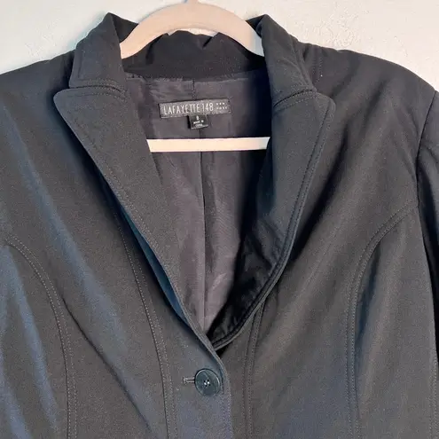 Lafayette 148 NY Women’s Black Wool Lightweight Blazer 8 Classic Office Workwear