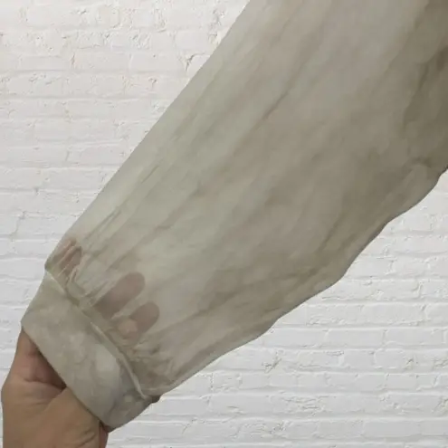 H Trend Italy Silk Lace Blouse S Beige Brown